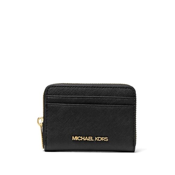 New Michael Kors Jet Set Travel Medium Saffiano Leather Wallet Black - Picture 1 of 3